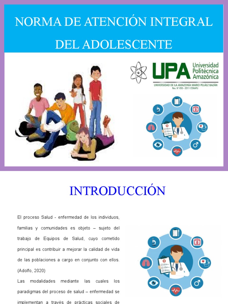 Norma de Atención Integral del Adolescente | PDF | Adolescencia ...