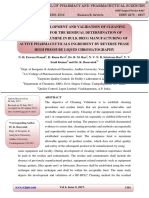 Validate Cleaning Method for Flunixin Meglumine Residue