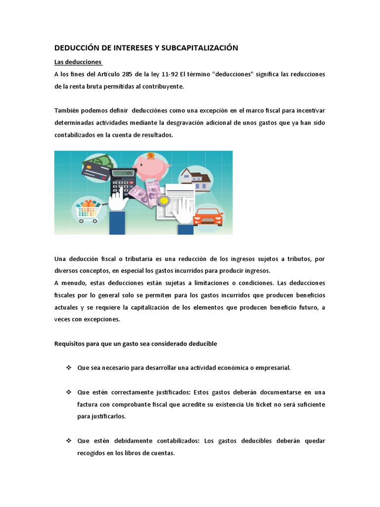Deducciones Fiscales y Requisitos Legales | PDF | Impuesto sobre la ...