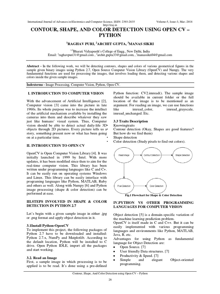 Contour, Shape, and Color Detection Using Open CV - Python | PDF ...