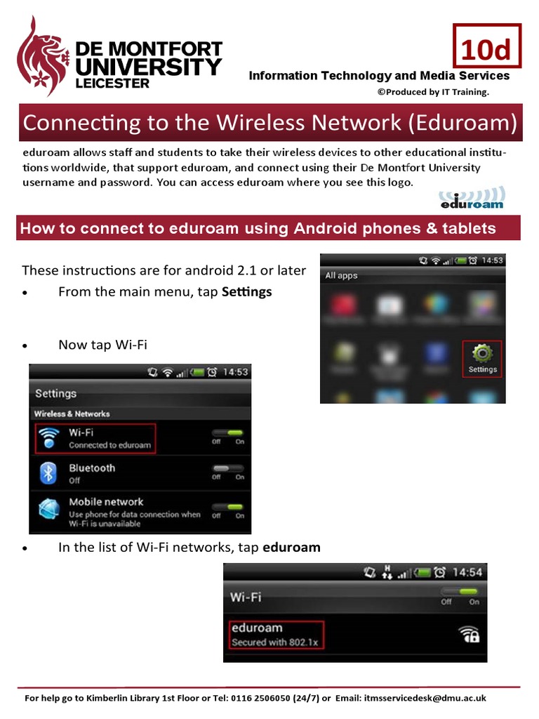 Connecting To The Wireless Network (Eduroam) How To Connect To