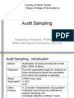 Audit Sampling: Assurance Principles, Professional Ethics and Good Governance (ACC10)