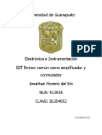 BJT Emisor Común Como Amplificador y Conmutador