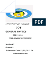 IOT General Physics: Universty of Gondar