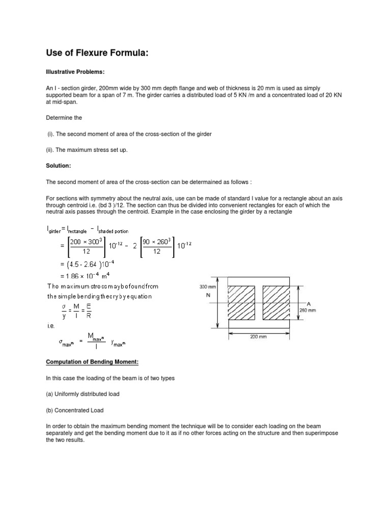 Use of Flexure Formula PDF Bending Stress (Mechanics)