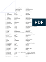 Essential vocabulary list