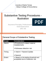 Substantive Testing Procedures - Illustration: University of Santo Tomas Alfredo M. Velayo College of Accountancy