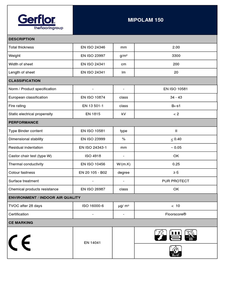 Vinyl Floor Datasheet PDF