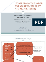 Perhitungan Biaya Variabel Dan Laporan Segmen Alat Untuk Manajemen