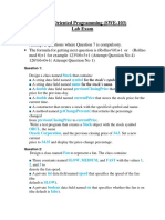 Object Oriented Programming (Swe-103) Lab Exam: Stock Symbol Name Double Previousclosingprice Double Currentprice