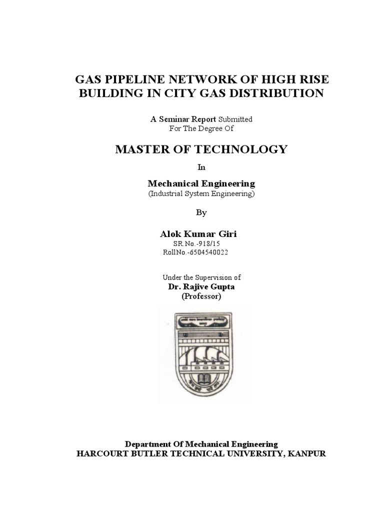 Gas Pipeline Network of High Rise Building in City Gas Distribution ...