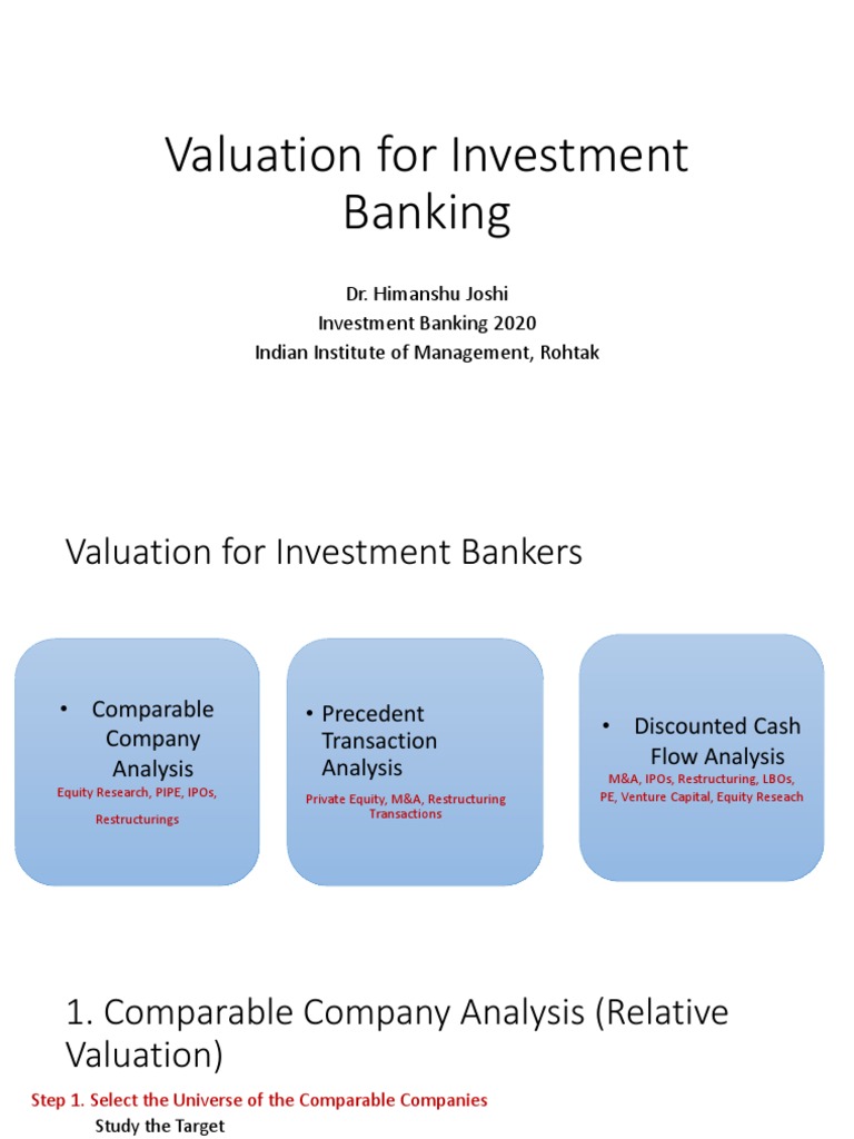 Investment Banking Valuation Methods | PDF | Valuation (Finance) | Cost ...