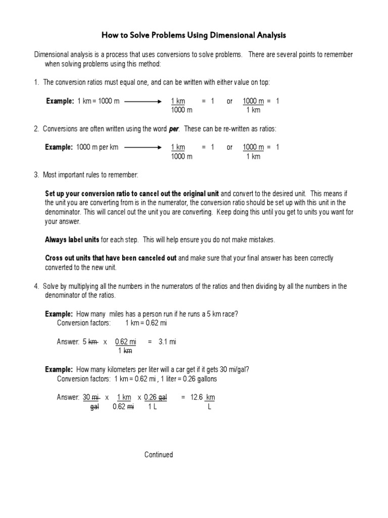 How To Solve Problems Using Dimensional Analysis | PDF | Fraction ...