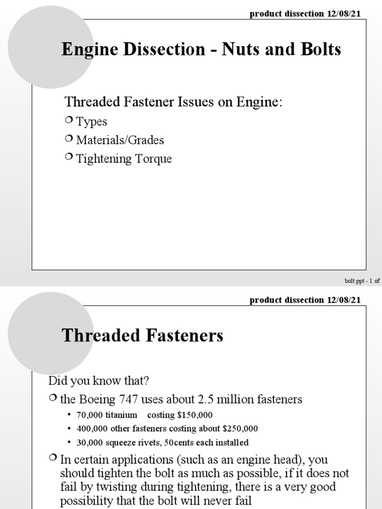 Fastener Insights for Engineers | PDF | Screw | Machining