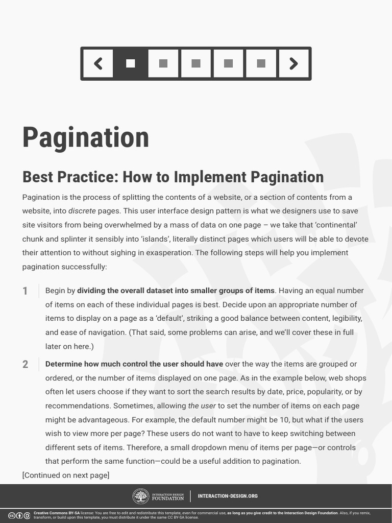 Implement Pagination Best Practices | PDF | User Interface | Creative ...