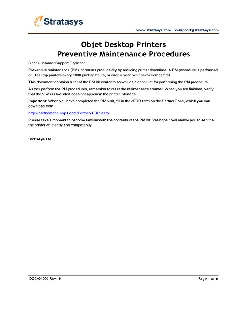 Maintenance - Checklist DT | PDF