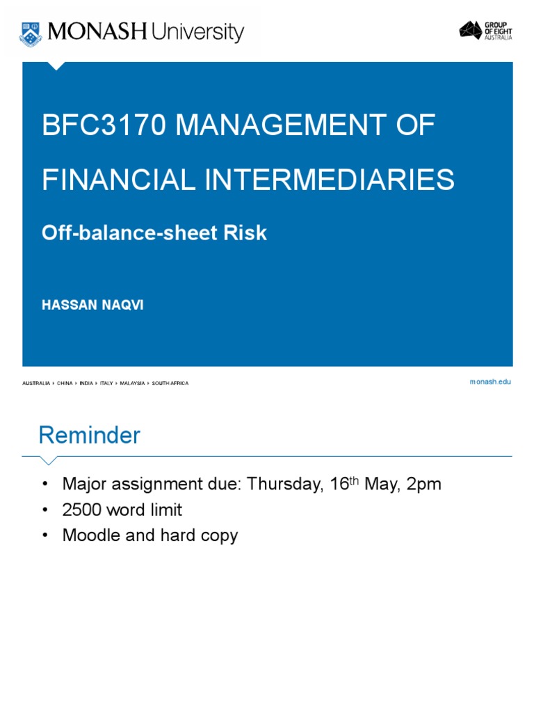 Off-Balance-Sheet Risk in FIs | PDF | Credit | Finance & Money Management
