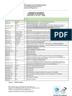 P U P Office of The University Registrar: University Calendar ACADEMIC YEAR 2020-2021