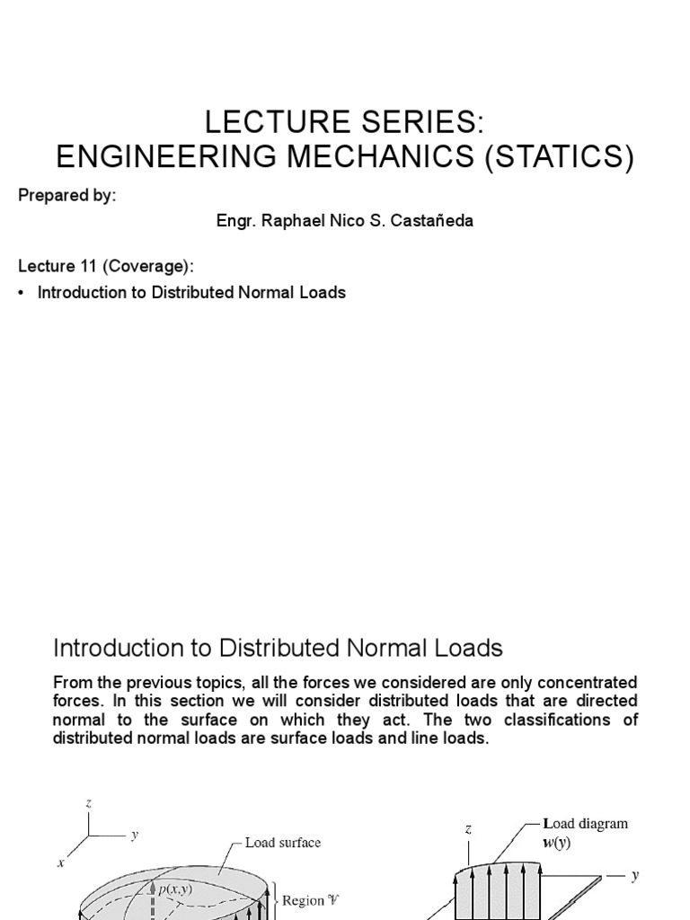 Lecture 11 - Introduction To Distributed Normal Loads | PDF | Area | Force
