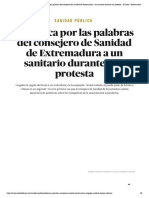Sanidad Pública - Polémica Por Las Palabras Del Consejero de Sanidad de Extremadura A Un Sanitario Durante Una Protesta - El Salto - Extremadura
