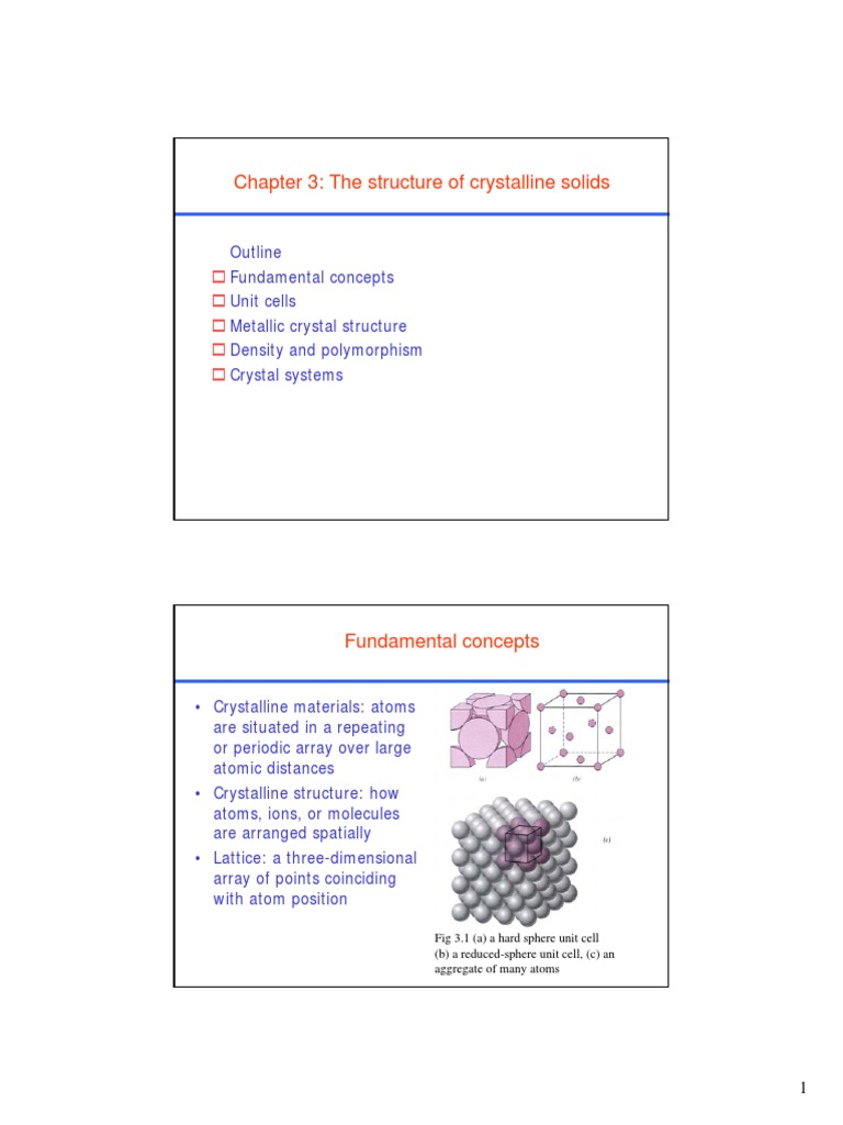 Chapter 3 - The Structures of Crystalline Solids | PDF | Crystal ...