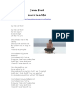 James Blunt-You're Beautiful TO BE-WHOLE TEXT