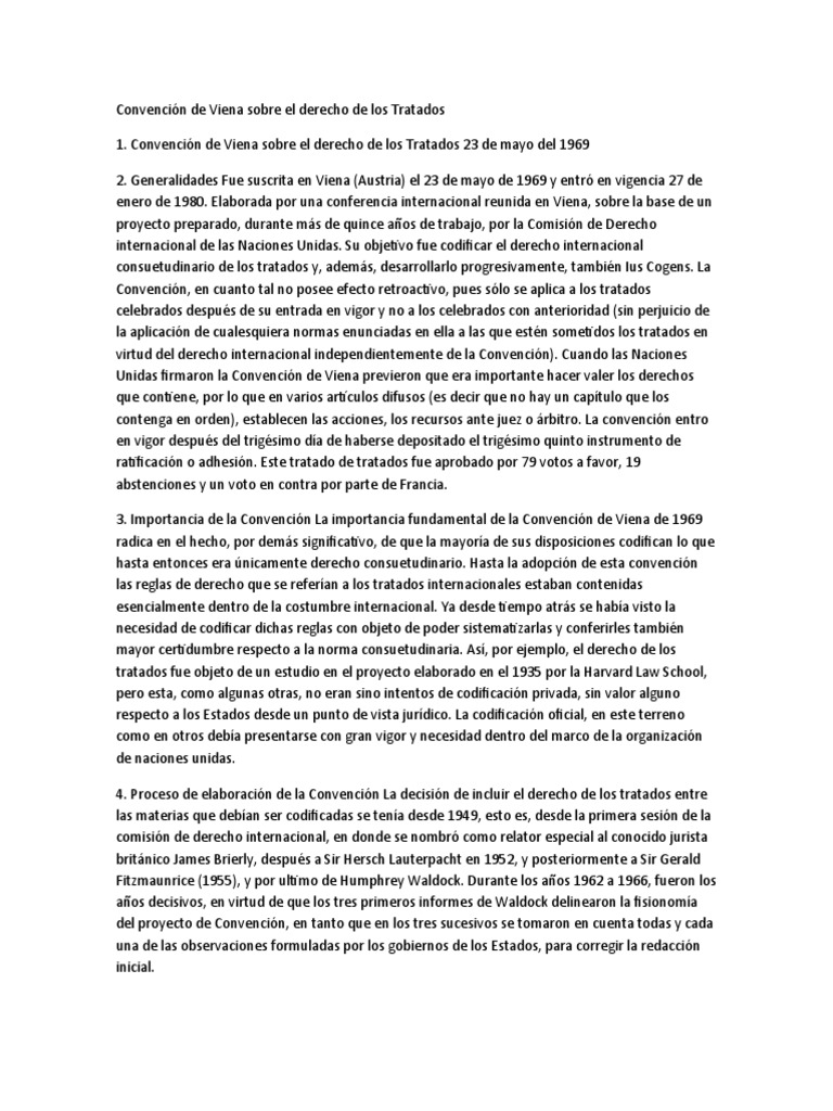 Convención de Viena Sobre El Derecho de Los Tratados | PDF | Tratado ...