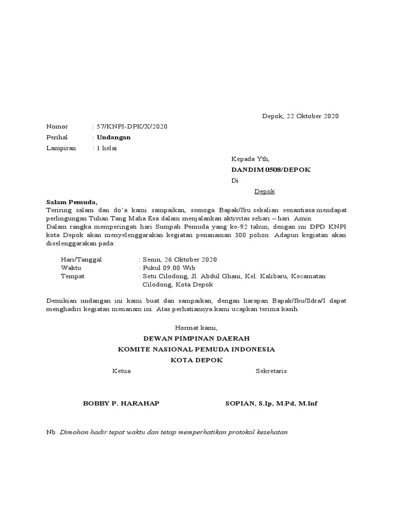 Surat Undangan Penanaman Pohon Pdf