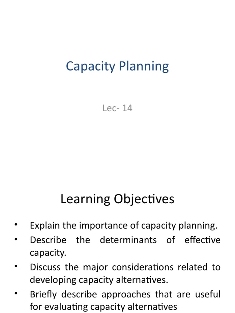 Effective Capacity Planning Strategies | PDF | Business | Business ...