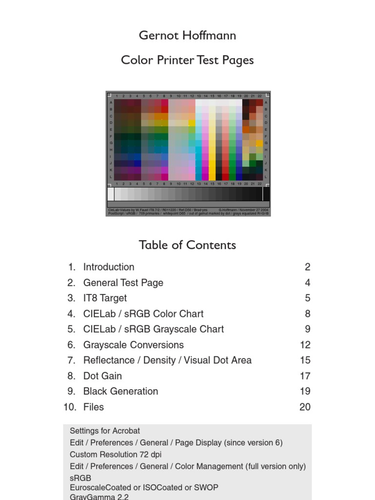 Color Test Print Guidelines | PDF