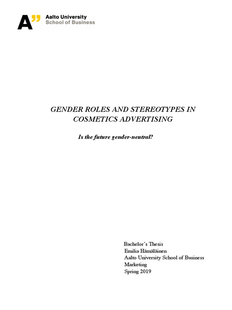 Readkong Gender Roles and Stereotypes in Cosmetics Advertising 5328058 ...
