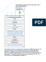 Mathematical Constant: This Article Is About The Mathematical Constant. For The Greek Letter, See - For Other Uses, See