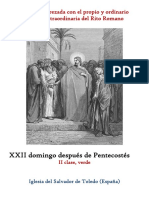 XXII Domingo Después de Pentecostes. Propio y Ordinario de La Santa Misa