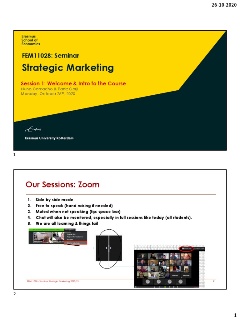 Strategic Marketing Seminar Intro | PDF | Marketing Strategy | Marketing