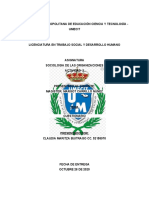 Licenciatura en Trabajo Social y Desarrollo Humano - UMECIT - Cuestionario sobre Sociología de las Organizaciones