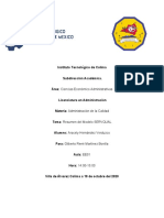 Resumen del modelo SERVQUAL para medir calidad de servicio