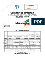 Work Method Statement: Installation of Waste Water Holding Tanks