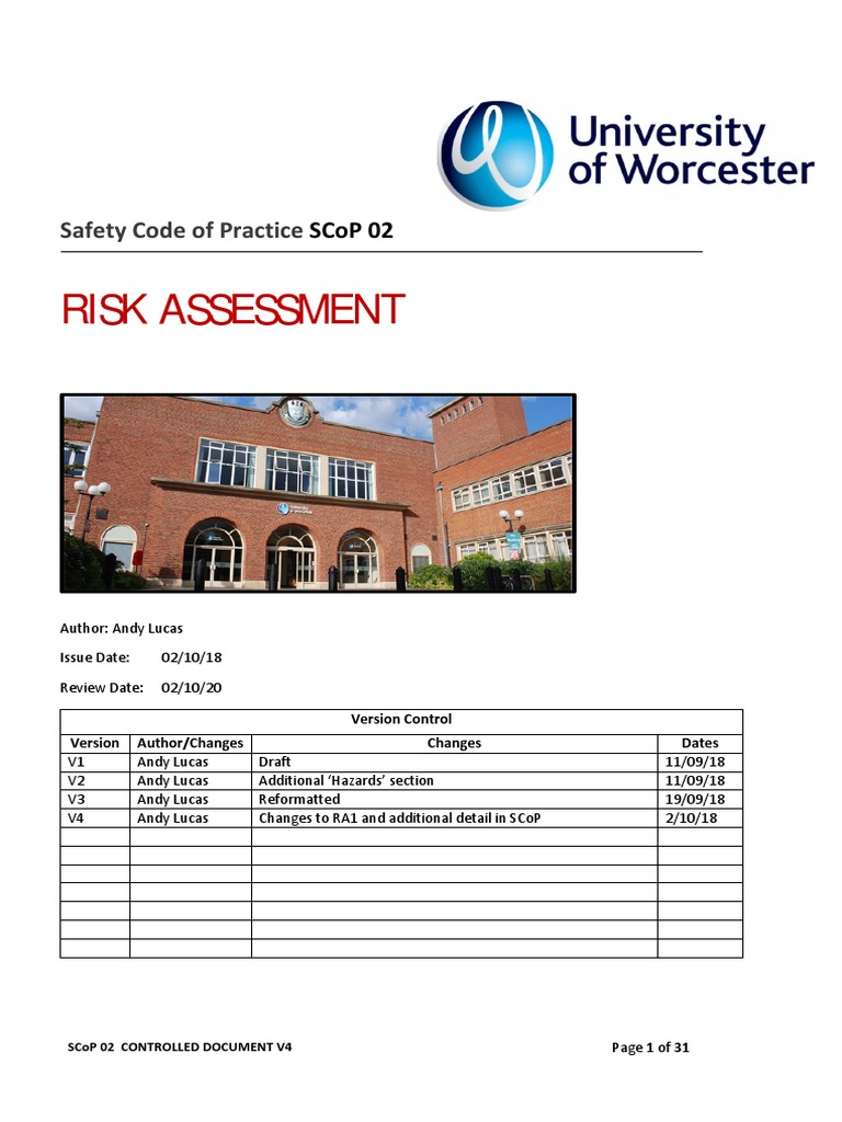 Safety Code of Practice SCoP02 v4 PDF | PDF | Risk Assessment ...