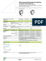 Electromechanical Pressure Switches: References, Characteristics