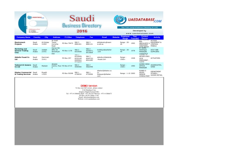Saudi Arabia Company Directory | PDF | Saudi Arabia | Arabian Peninsula