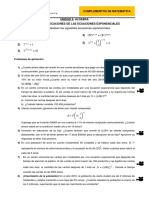 Ejercicios de Reforzamiento: Resolver Las Siguientes Ecuaciones Exponenciales 5) (5)