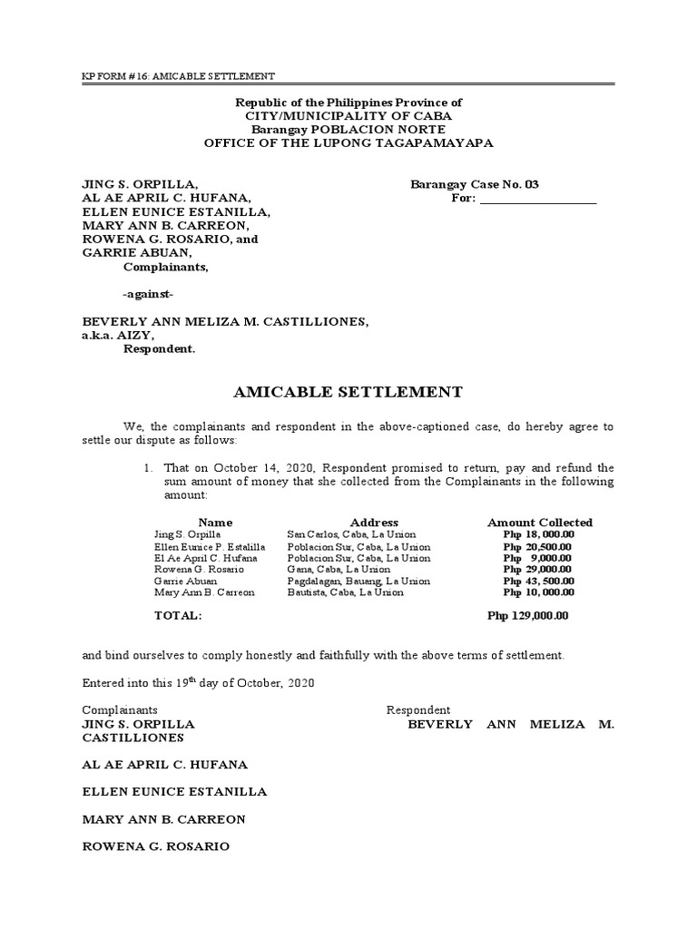 Image Result For Amicable Settlement Definition Law Insider