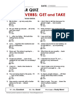 Phrasal Verbs: Get Take: Grammar Quiz