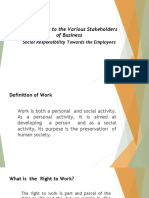 Applications To The Various Stakeholders of Business: Social Responsibility Towards The Employees
