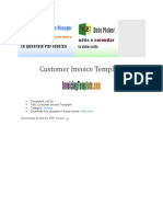 Customer Invoice Template Excel Download