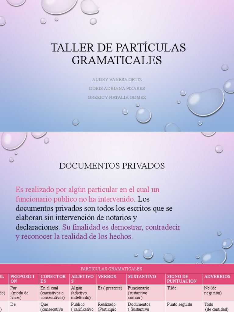 Particulas Gramaticales | PDF