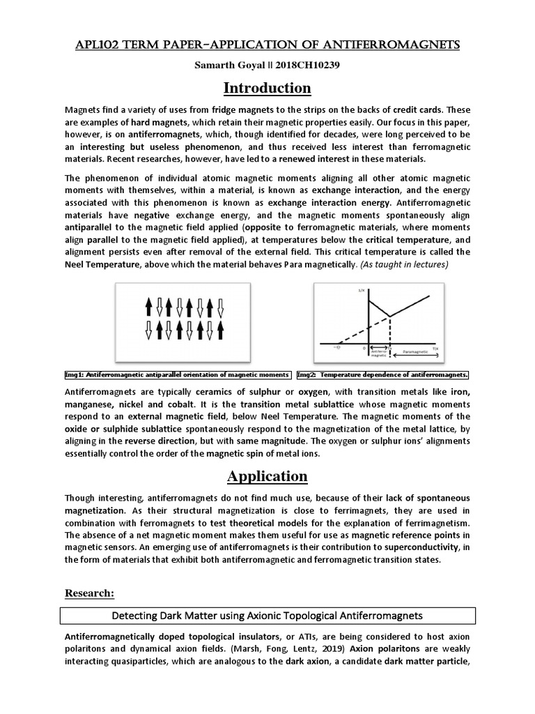 Antiferromagnetic Materials | PDF | Ferromagnetism | Magnetism