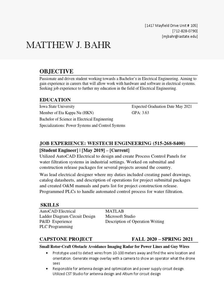 Resume - Fall Senior | PDF