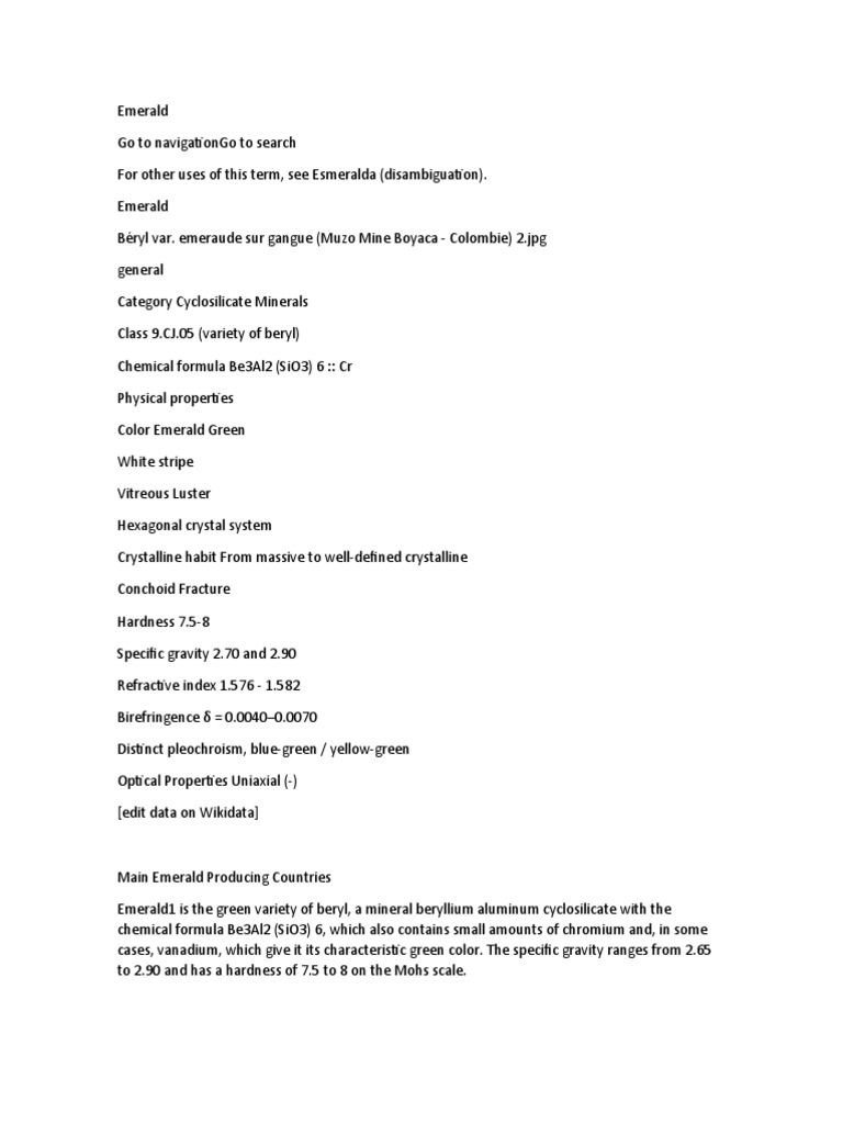 Emerald | PDF | Gemstone | Jewellery Components
