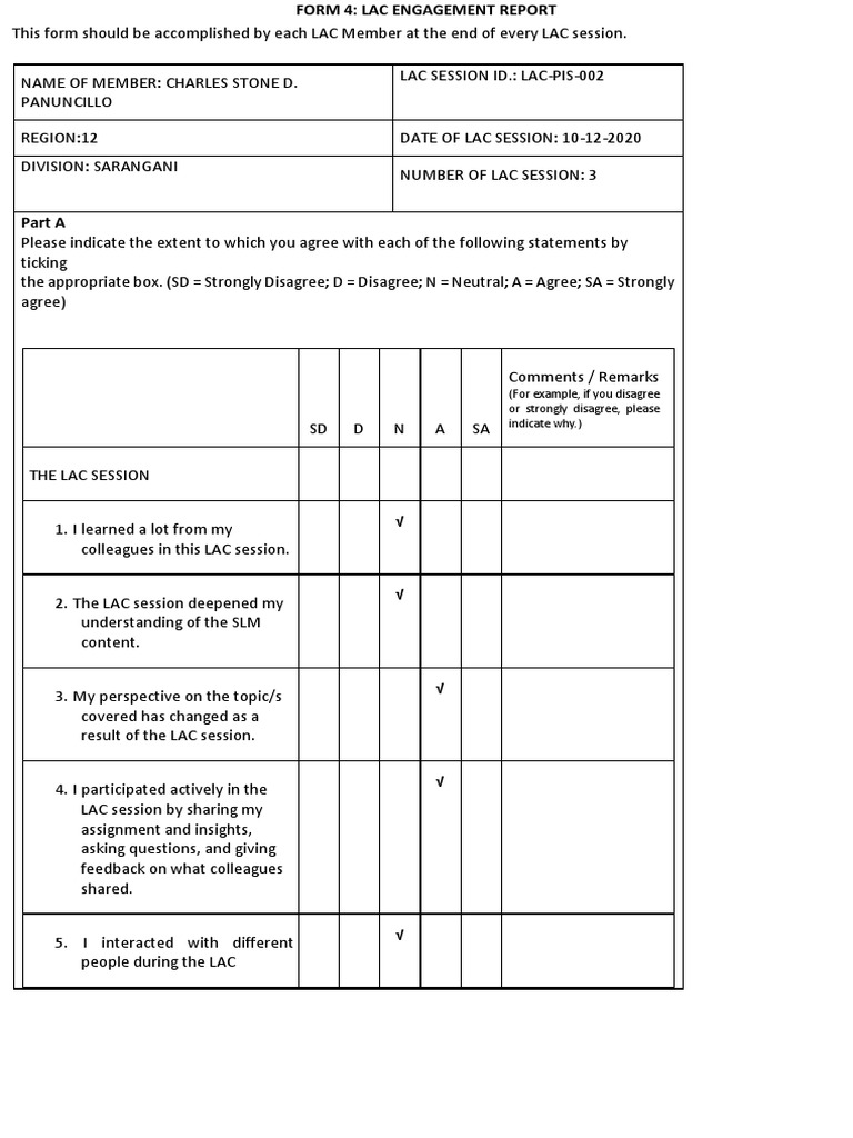 LAC Engagement Report Template | PDF | Education Theory | Neuropsychology